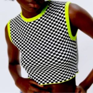 Zara Checkered black and white crop top - size S